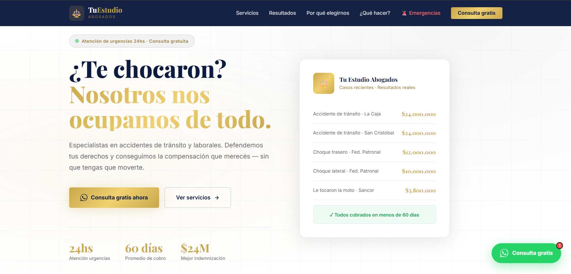 Tu Estudio Abogados — web para estudio jurídico